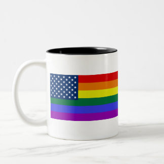 Amerikaanse Rainbow Pride Tweekleurige Koffiemok