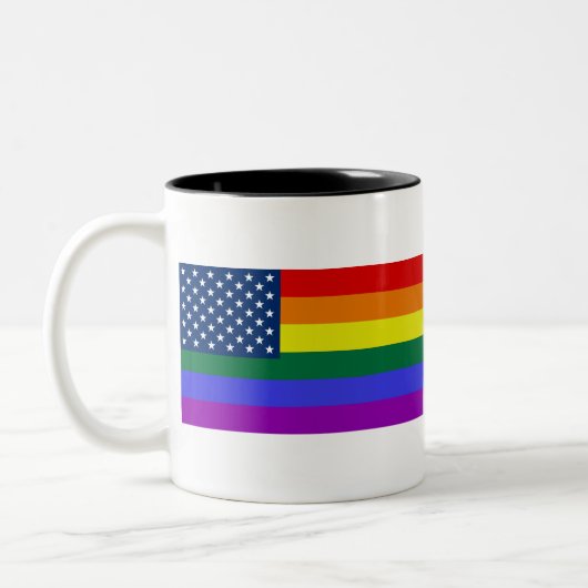Amerikaanse Rainbow Pride Tweekleurige Koffiemok (Links)