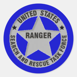 Amerikaanse Ranger Search and Rescue Task Force Ronde Sticker