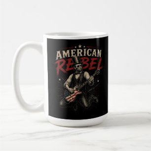 Amerikaanse Rebel Lincoln Vlag Gitaar Rock Kunst Koffiemok