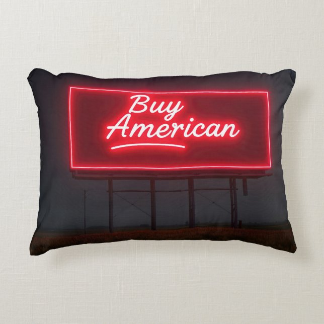 Amerikaanse Red Neon Billboard kopen Accent Kussen (Voorkant)