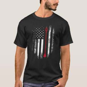  Amerikaanse Red White Archery Arrow Amerikaanse v T-shirt