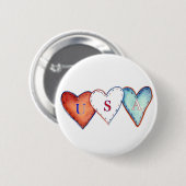 Amerikaanse Red, White en Blue America Pride Heart Ronde Button 5,7 Cm (Voorkant /achterkant)