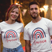 Amerikaanse Red White en Blue Rainbow Unisex T-shirt