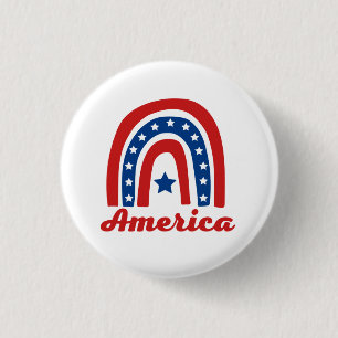 Amerikaanse Regenboog 4 juli Ronde Button 3,2 Cm