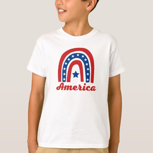 Amerikaanse regenboog 4 juli T-Shirt (Voorkant)