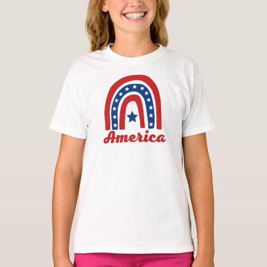 Amerikaanse regenboog 4 juli T-Shirt (Voorkant)