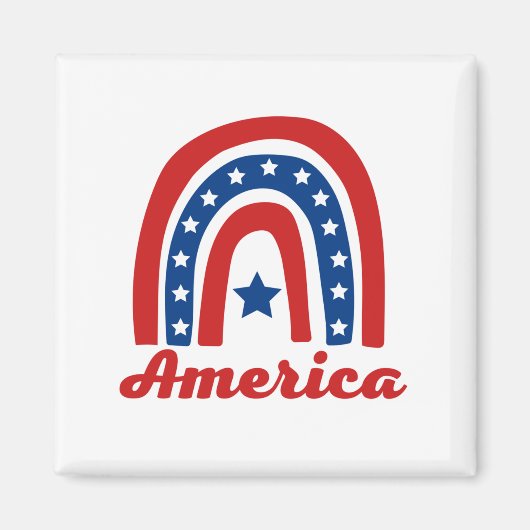 Amerikaanse regenboog op 4 juli magneet (Voorkant)