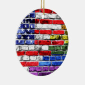 Amerikaanse regenboogvlag keramisch ornament (Rechts)