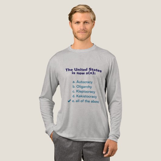 Amerikaanse regering meerkeuzevraag Tri-Blend shirt (Voorkant)