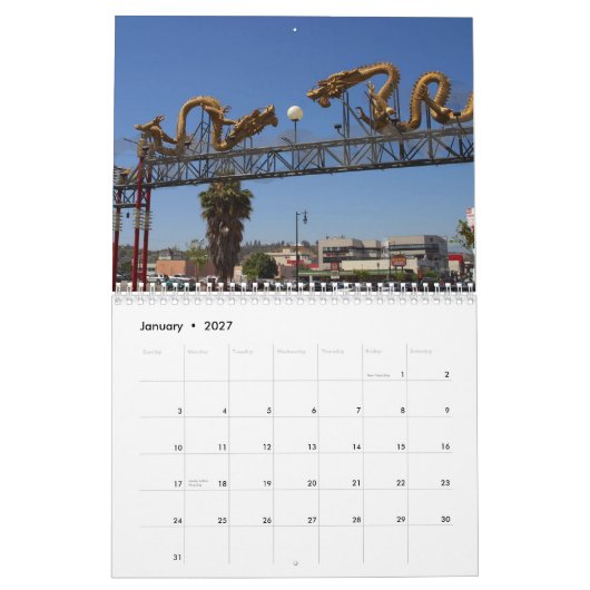 Amerikaanse reis kalender (Jan 2027)