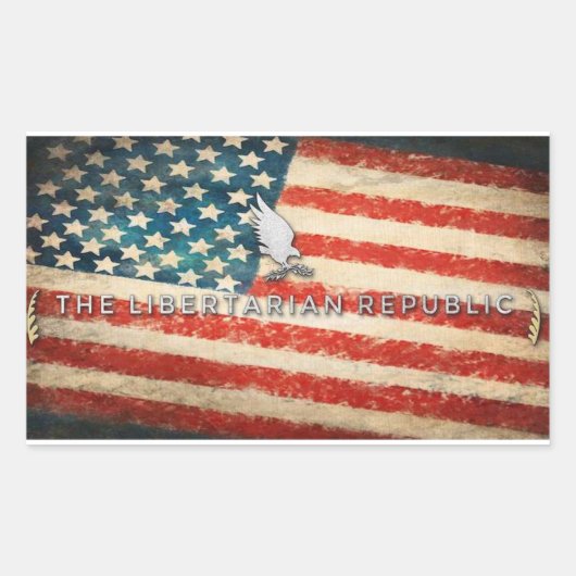 Amerikaanse Republiek Bumpersticker Rechthoekige Sticker (Voorkant)