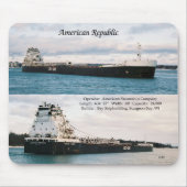 Amerikaanse Republiek mousepad Muismat (Voorkant)