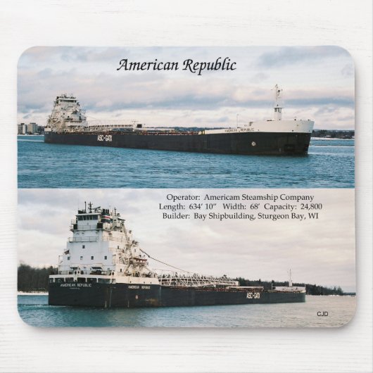 Amerikaanse Republiek mousepad Muismat (Voorkant)