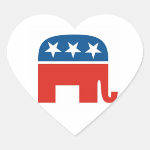 amerikaanse republikeinse partij olifant hart sticker