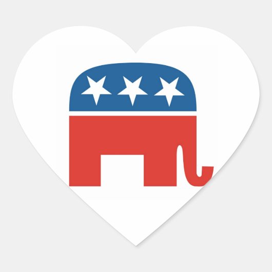 amerikaanse republikeinse partij olifant hart sticker (Voorkant)