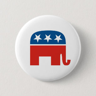 amerikaanse republikeinse partij olifant ronde button 5,7 cm