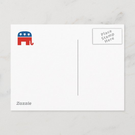 amerikaanse republikeinse partij olifant uitnodiging briefkaart (Achterkant)