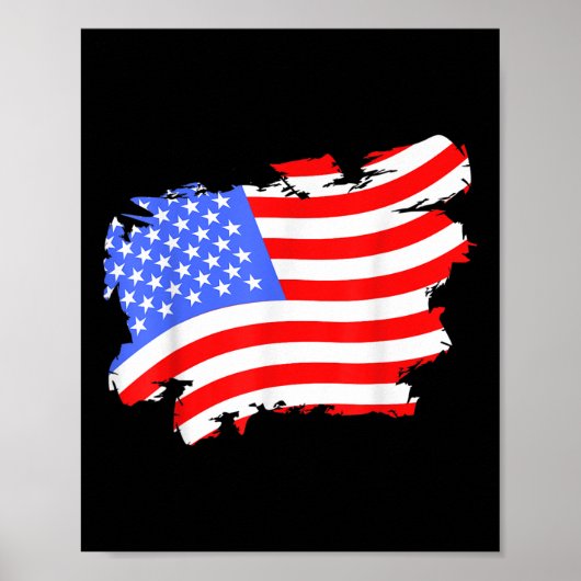 Amerikaanse retro- noodvlag voor patriottisch poster (Voorkant)