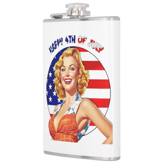 Amerikaanse Retro Pin-Up Girl Art Heupfles (Links)