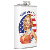 Amerikaanse Retro Pin-Up Girl Art Heupfles (Rechts)