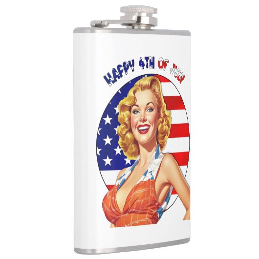 Amerikaanse Retro Pin-Up Girl Art Heupfles (Rechts)