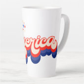 Amerikaanse Retro Sterren Latte Mok (Rechterhoek)