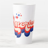 Amerikaanse Retro Sterren Latte Mok (Voorkant)