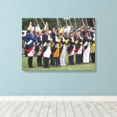 Amerikaanse Revolutie, Hessische soldaten Canvas Afdruk (Insitu (Houten vloer))