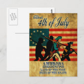 Amerikaanse Revolutie Soldaat Marching Flag Briefkaart (Voorkant / Achterkant)