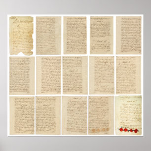 Amerikaanse Revolutie Verdrag van Parijs van 1783  Poster