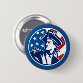 Amerikaanse revolutionair-generaal soldaat minuut ronde button 5,7 cm (Voorkant /achterkant)