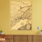 Amerikaanse Revolutionaire Oorlogskaart van J.B El Canvas Afdruk (Insitu (Woonkamer))