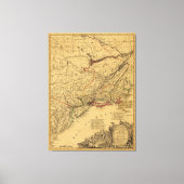 Amerikaanse Revolutionaire Oorlogskaart van J.B El Canvas Afdruk (Voorkant)