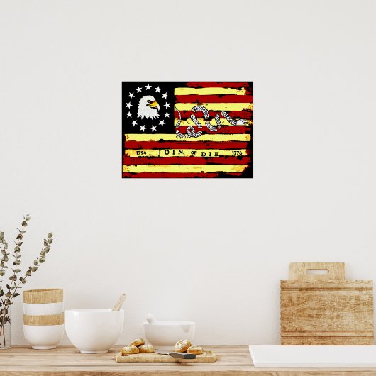 Amerikaanse Revolutionaire vlag Poster (Keuken)