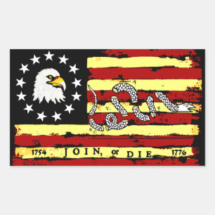 Amerikaanse Revolutionaire vlag! Rechthoekige Sticker