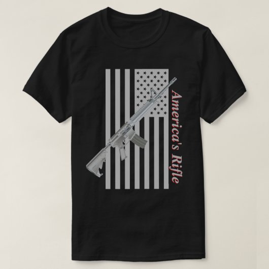 Amerikaanse riffle VS vlag Favoriet Rifle Dark Col T-shirt (Design voorkant)
