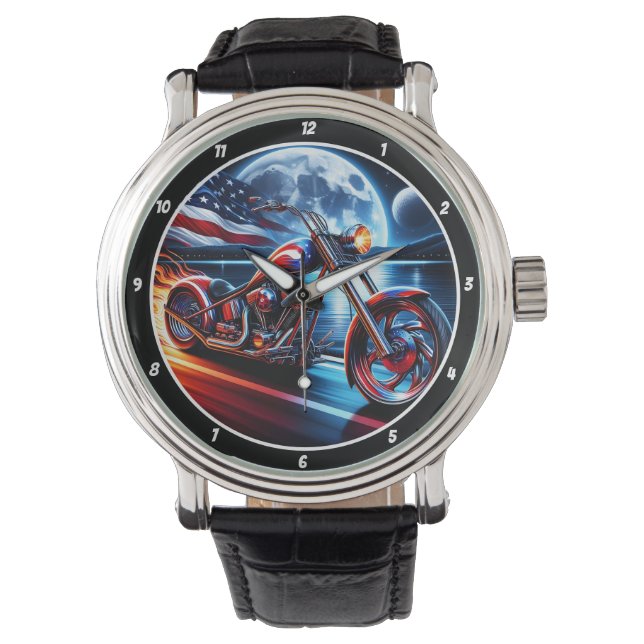 Amerikaanse rit, maanverlichte horizon horloge. horloge (Voorkant)