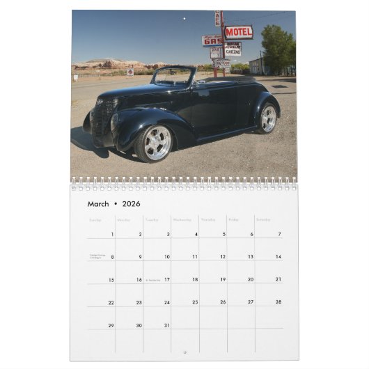 Amerikaanse rittenkalender kalender (Mar 2026)