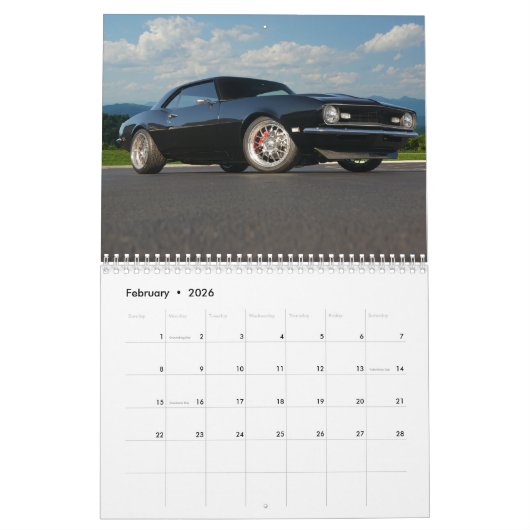 Amerikaanse rittenkalender kalender (Feb 2026)