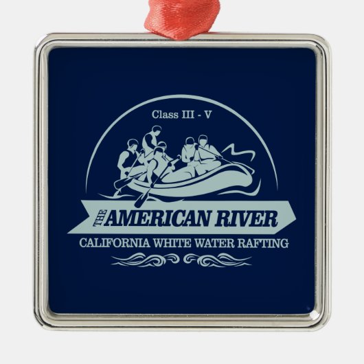 Amerikaanse rivier Rafting Metalen Ornament (Voorkant)