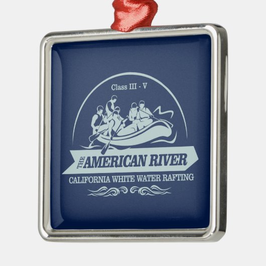 Amerikaanse rivier Rafting Metalen Ornament (Links)