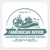 Amerikaanse rivier Rafting Vierkante Sticker (Voorkant)