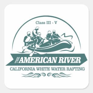 Amerikaanse rivier Rafting Vierkante Sticker