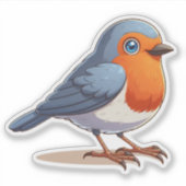 Amerikaanse Robin bird Custom-Cut Vinyl Sticker (Voorkant)