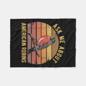 Amerikaanse Robin Bird Kijken Lover Retro S Fleece Deken (Voorkant (Horizontaal))