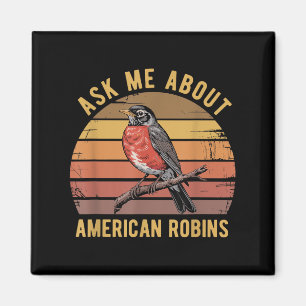Amerikaanse Robin Bird Kijken Lover  Retro S Magneet