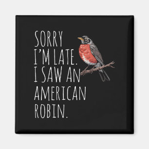 Amerikaanse Robin Bird Kijkt Liefhebber Grappig Sa Magneet