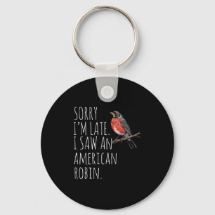 Amerikaanse Robin Bird Kijkt Liefhebber Grappig Sa Sleutelhanger
