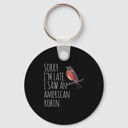 Amerikaanse Robin Bird Kijkt Liefhebber Grappig Sa Sleutelhanger (Voorkant)